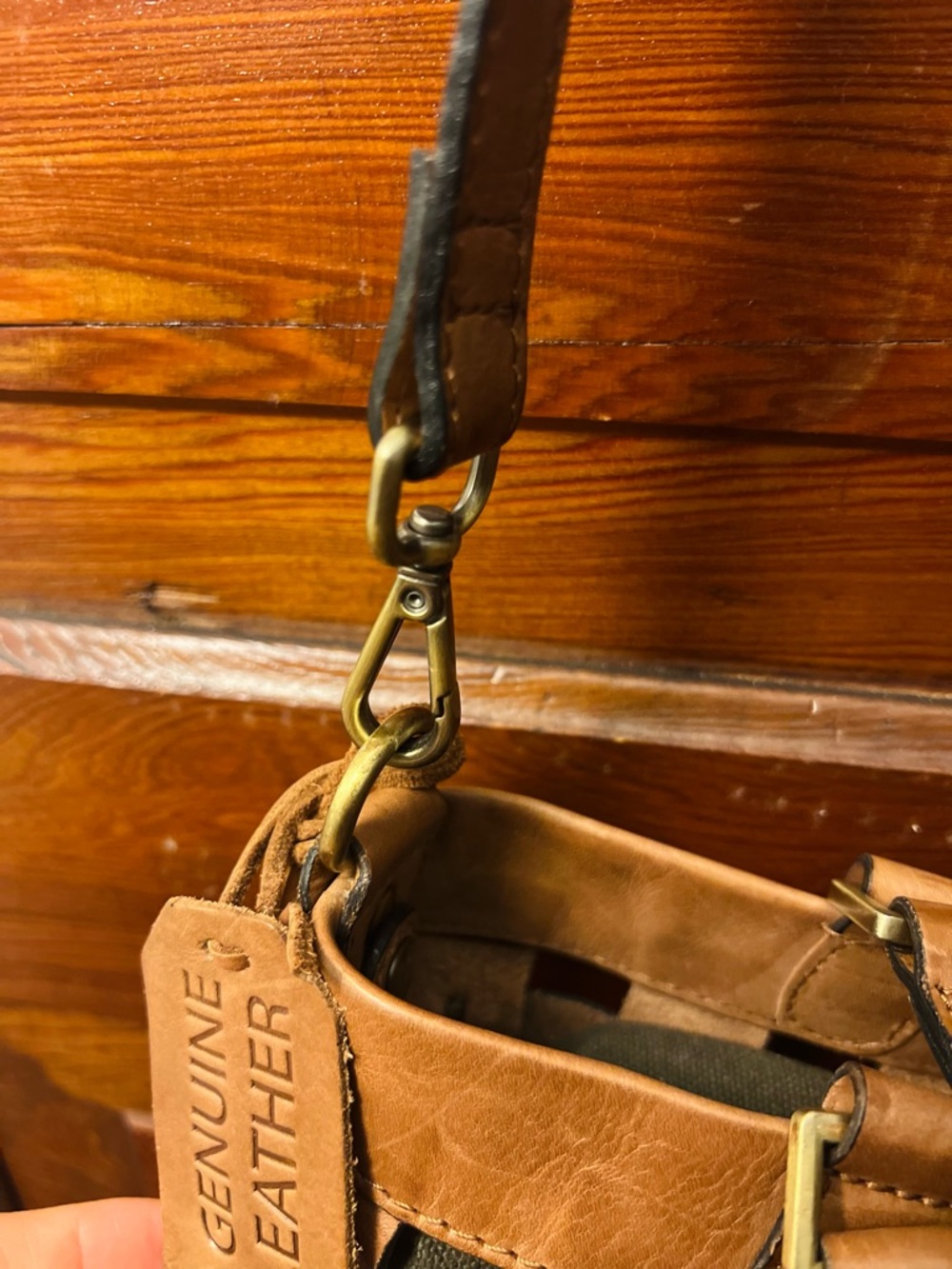 Tan Woven Leather Handbag/Shoulder Bag - Picture 8 of 11